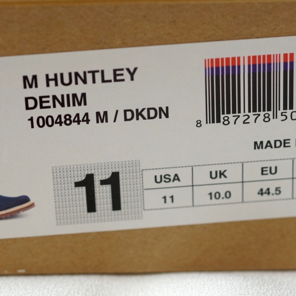 Men\'s UGG HUNTLEY Blue Denim Boots 11 Navy Leather 1004844 2 Sets Lace NEW BOX